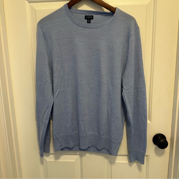 J. Crew Merino wool-blend crewneck Blue sweater Size Medium - Picture 3 of 6
